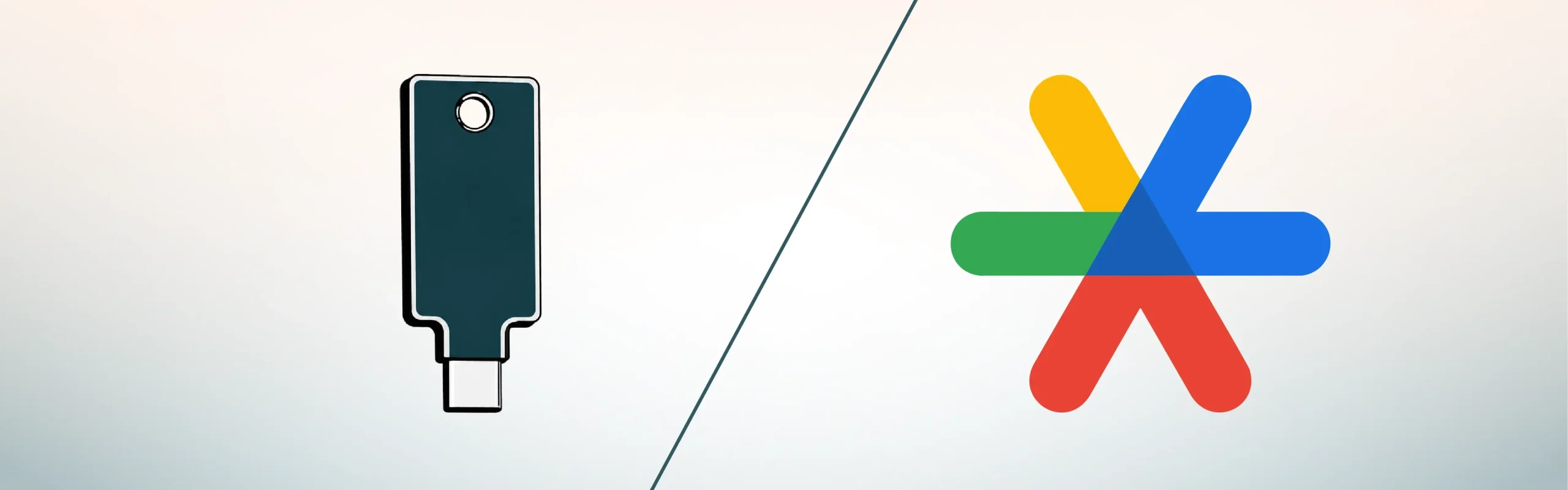 لوگوی Google Authenticator در کنار کلید سخت افزاری