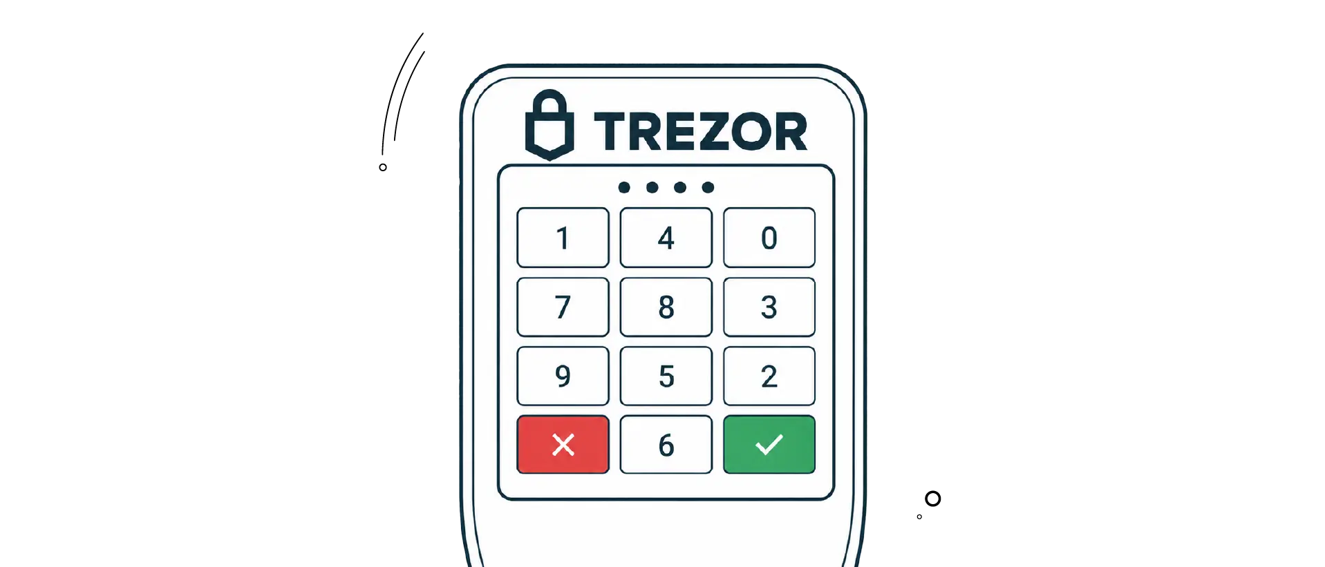 وارد کردن رمز عبور در صفحه لمسی رنگی Trezor T