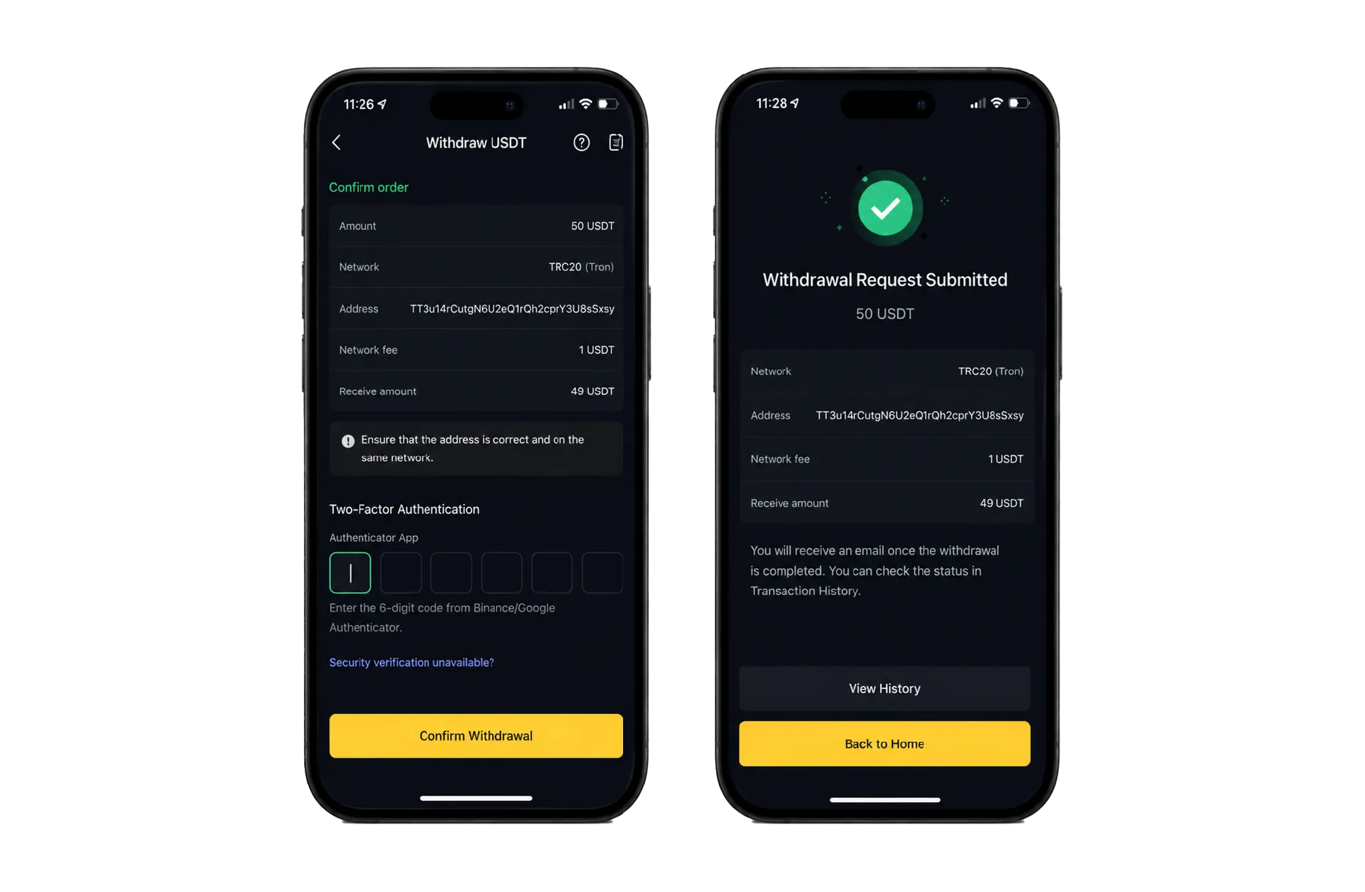 راهنمای گام‌ به‌ گام انتقال ارز از صرافی به SafePal - تأیید نهایی و ارسال