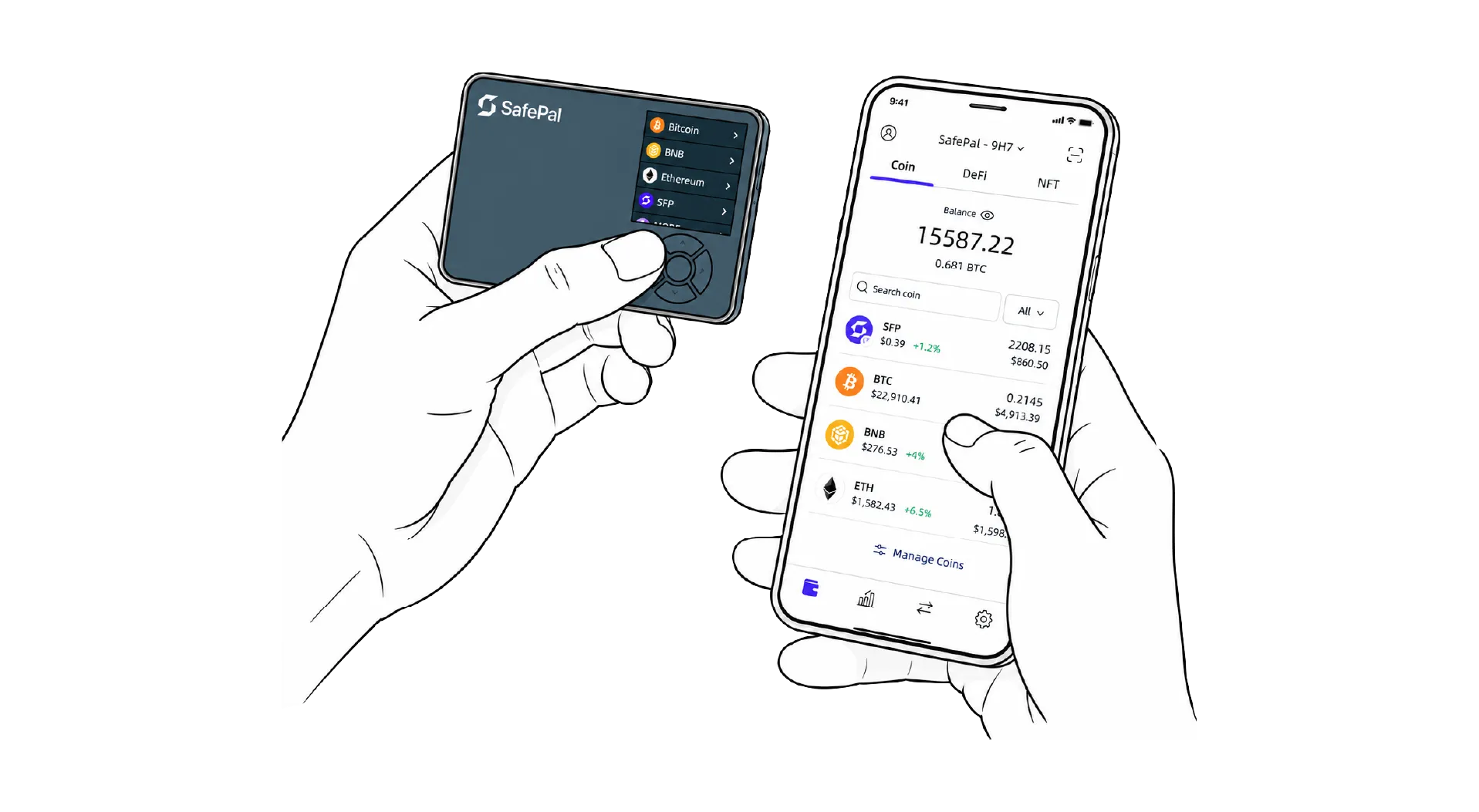 اتصال موبایل به کیف پول سرد SafePal S1 و کارکردن با سیف پل اس وان