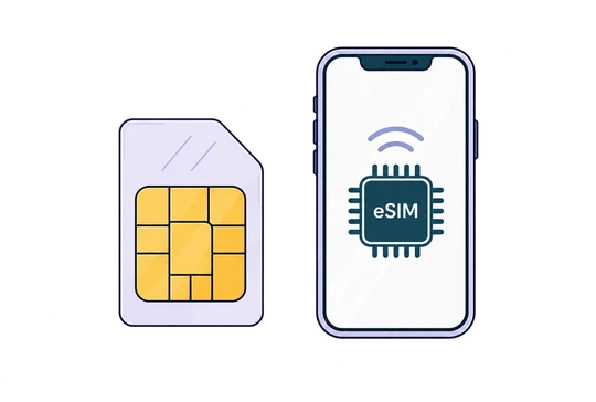 سیم کارت فیزیکی و eSIM