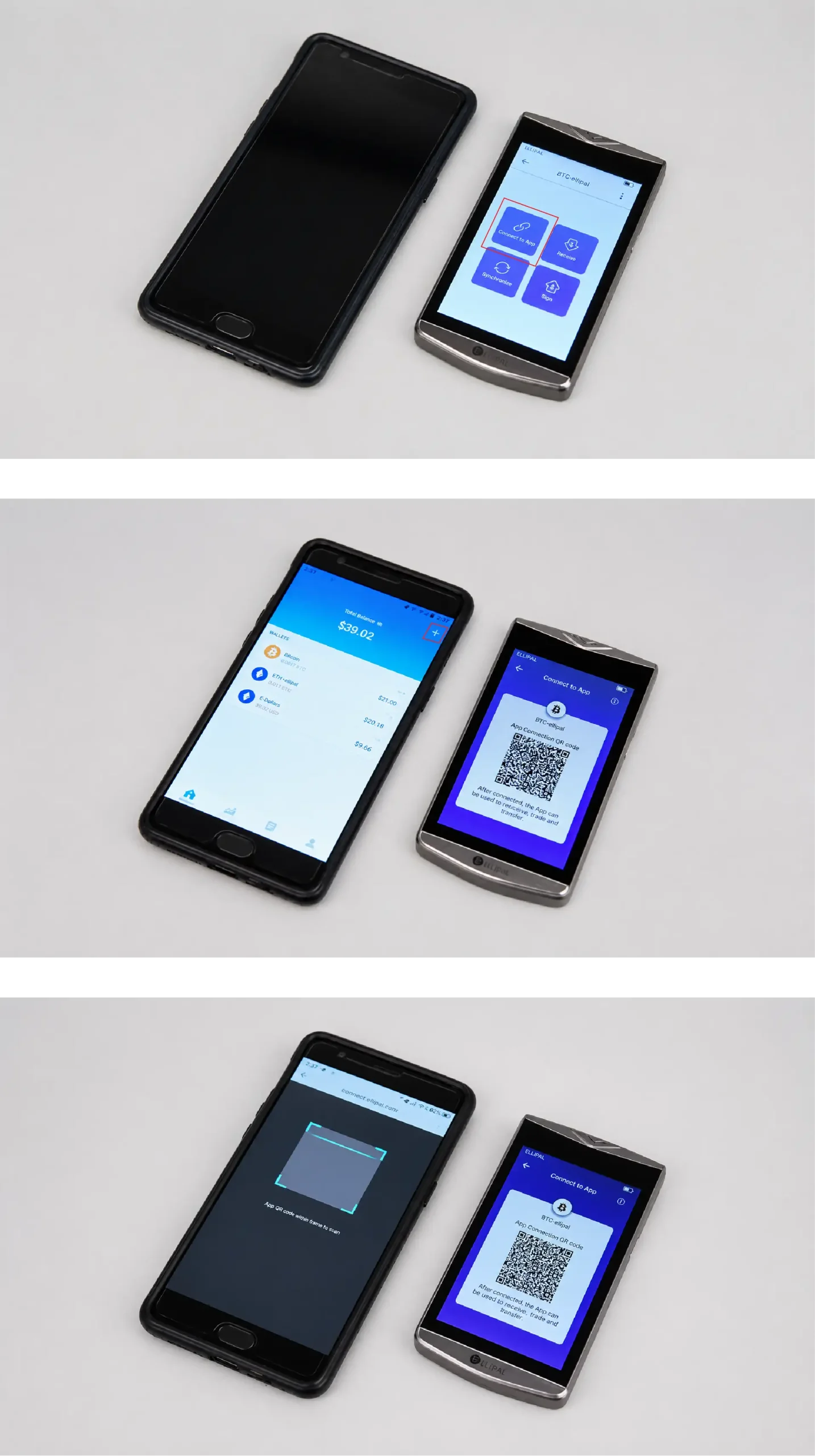 اتصال Titan 2 با QR کد به موبایل و دیدن ارز های دیجیتال و دارایی ها